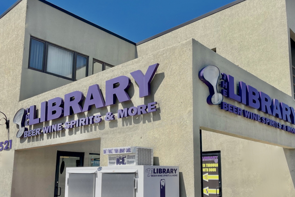 Storefront picture of Library Liquor's store