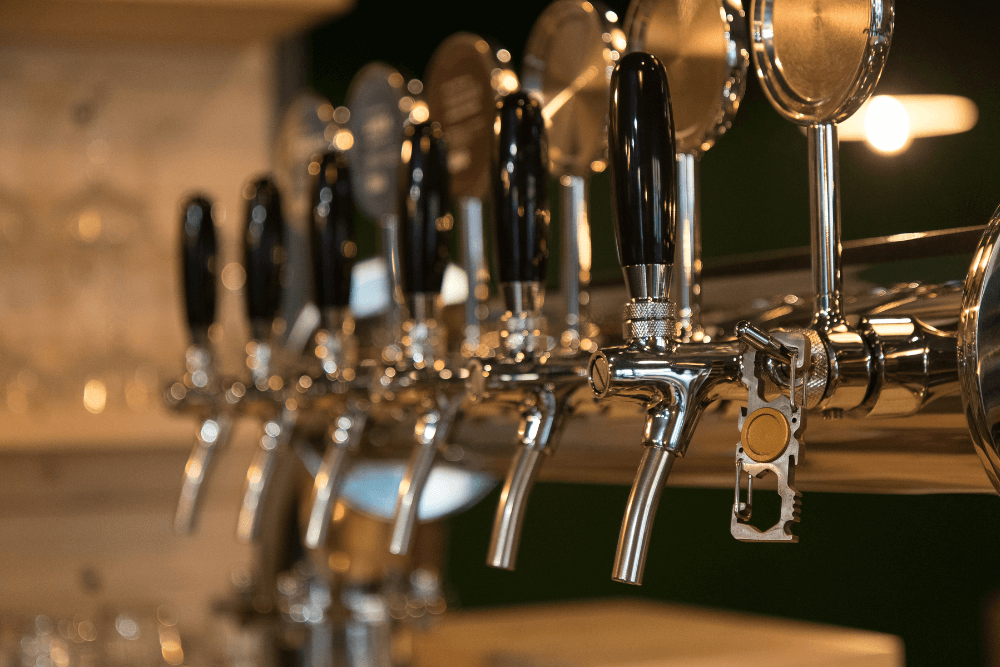 Beer tap at a bar