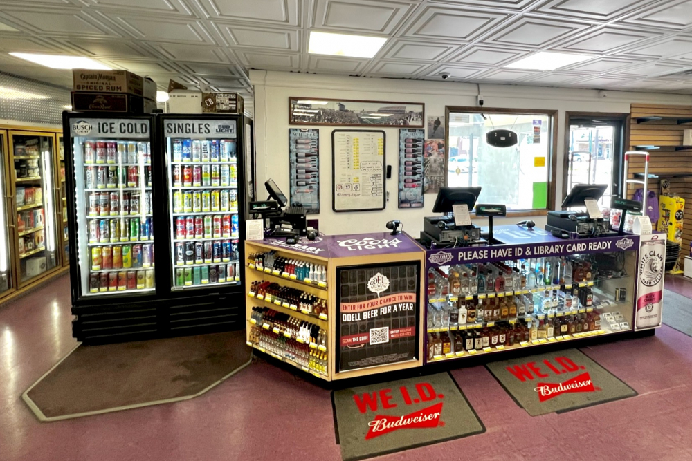 The front counter at Library Liquor